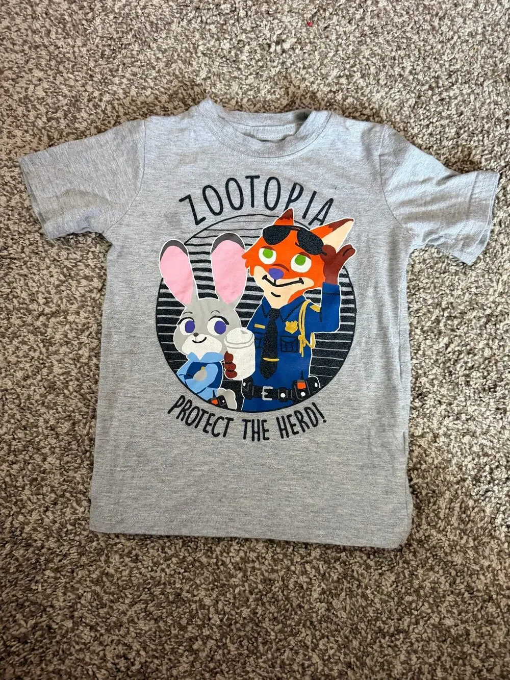Disney Zootopia Toddler Shirt 2T Grey Judy Hopps Nick Wilde Carter's